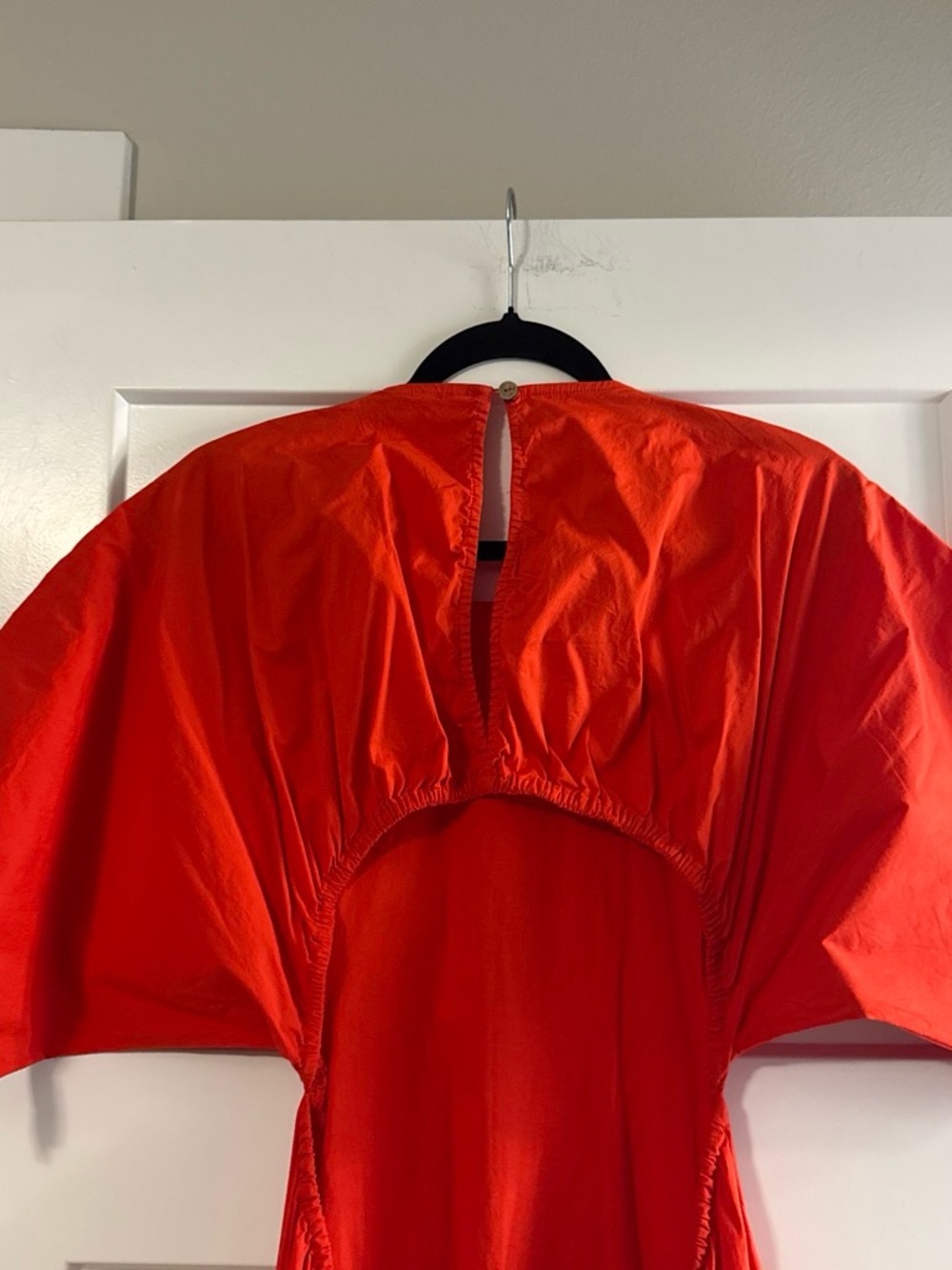 Free People Bright Red Midi Dress with Dolman Sleeves - Picture 6 of 7